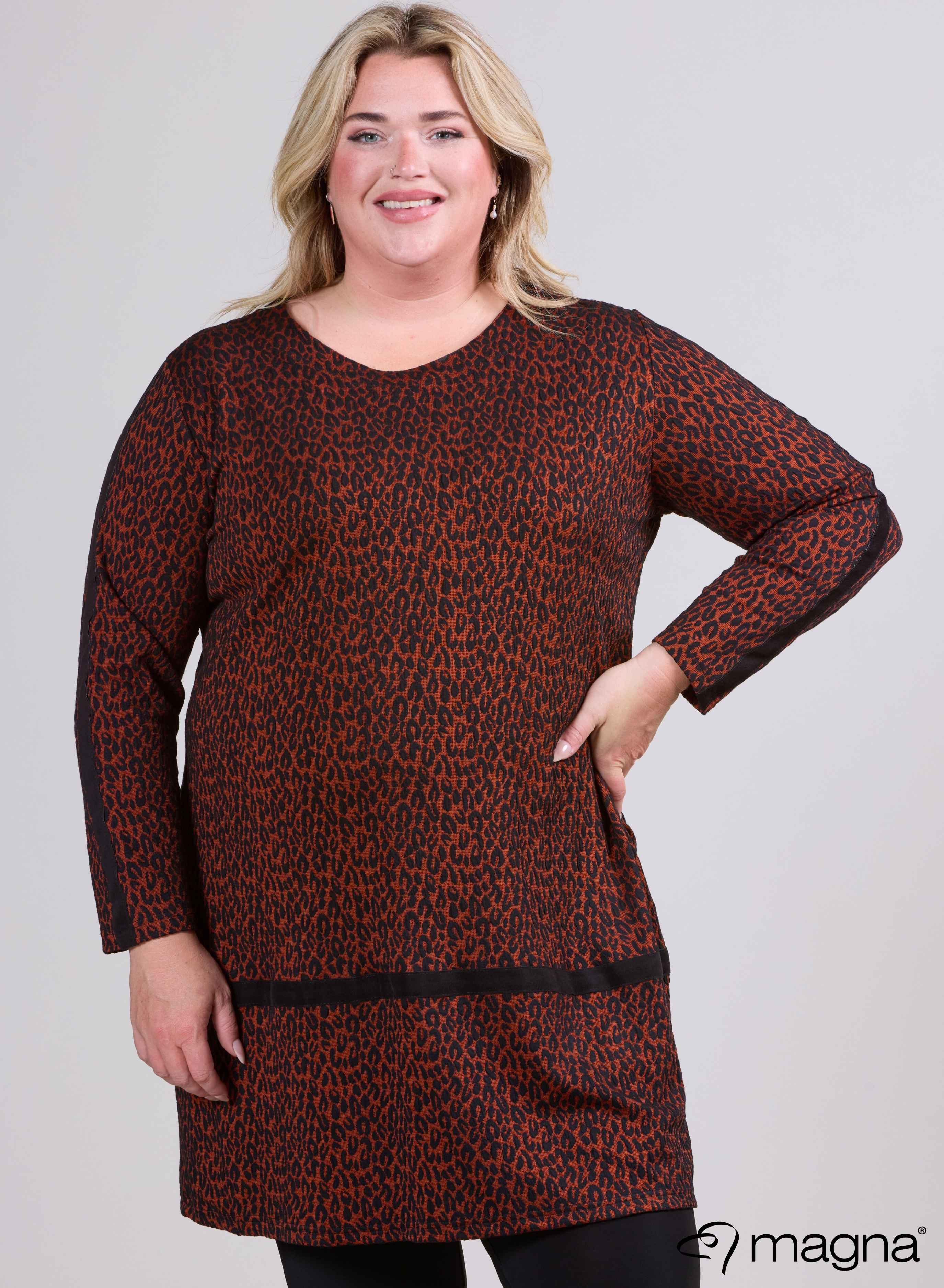 Magna Tuniek Zware Zichtbare Print Kleine Cheetah Roest