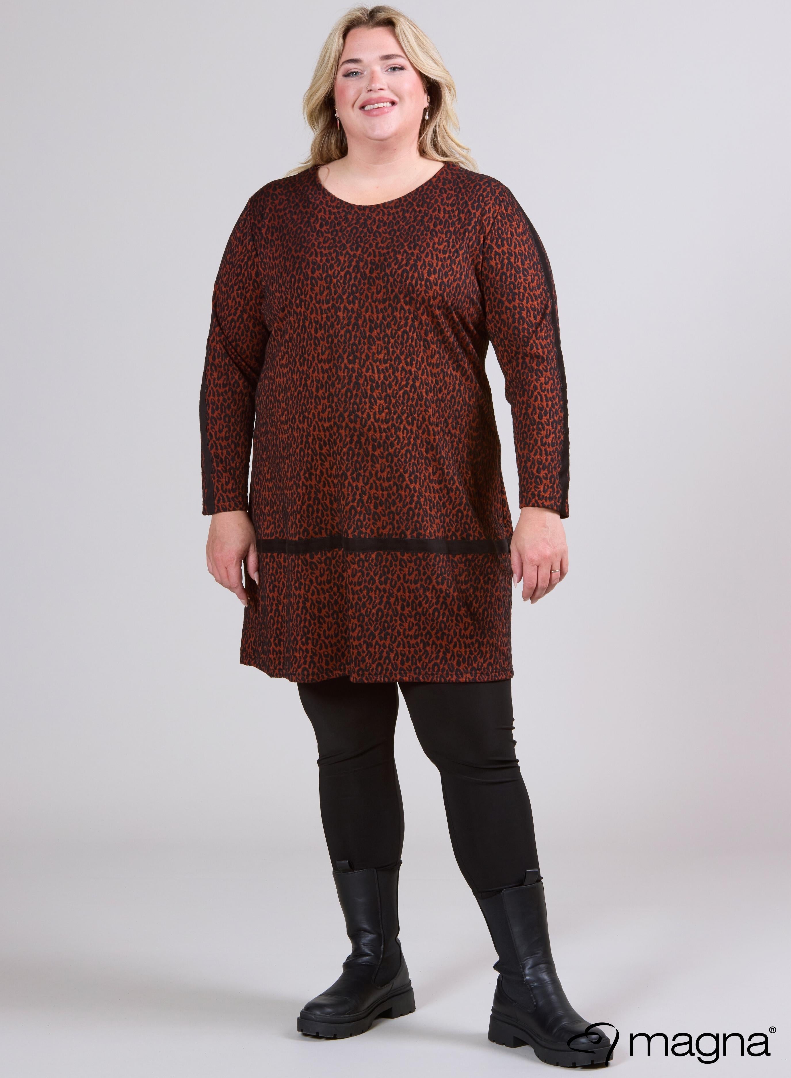 Magna Tuniek Zware Zichtbare Print Kleine Cheetah Roest