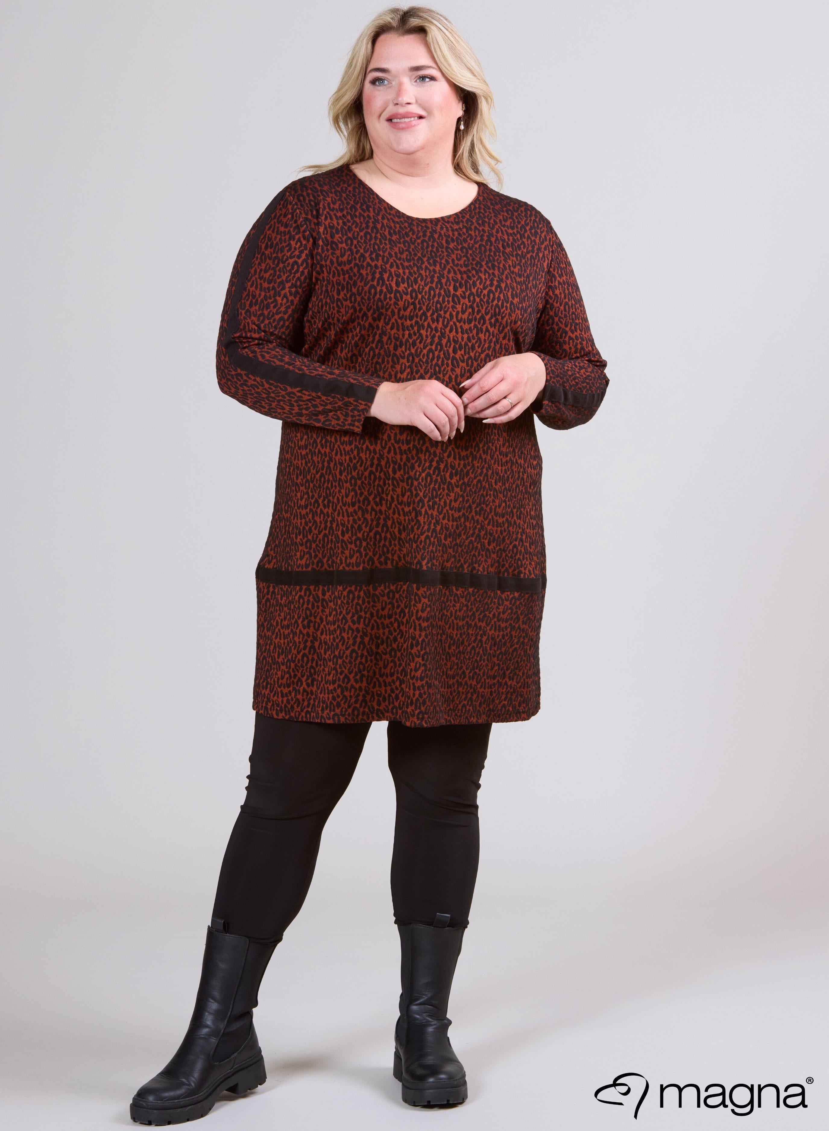 Magna Tuniek Zware Zichtbare Print Kleine Cheetah Roest