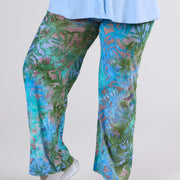 Magna Wide Leg Mesh Jaquard Hose Aqua Bush Design