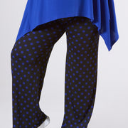 Magna Wide Leg Elastic Broek Medium Polka Koningsblauw