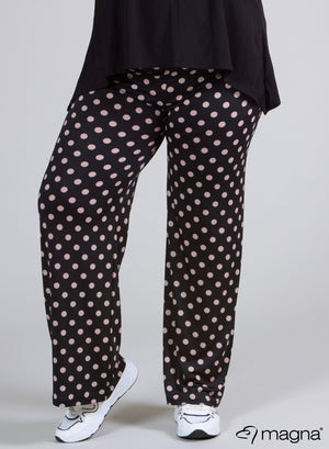 Magna Wide Leg Elastic Trouser Polka Taupe