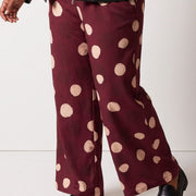 Magna Wide Leg Elastische Hose Bordeaux Orbit Kreise