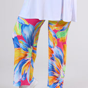 Magna Wide Leg Elastic Troy Neon Flower Blue Orange