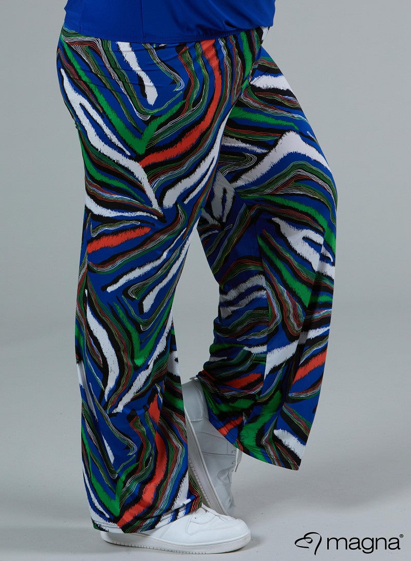 D-0003 - Broek met print in meerdere zebrakleuren (blauw)