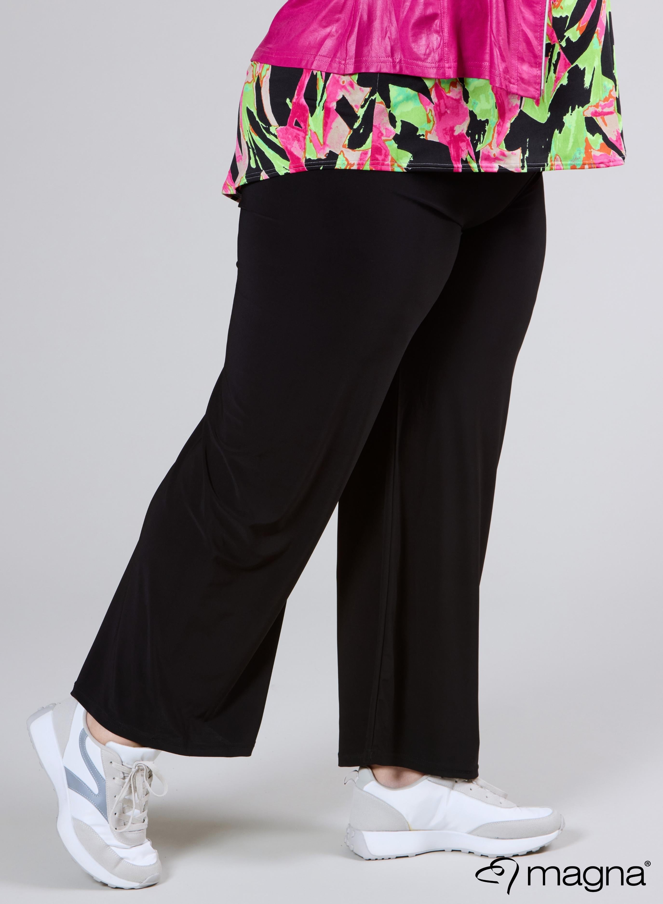 Magna Wide Leg Elastic Trouser Black