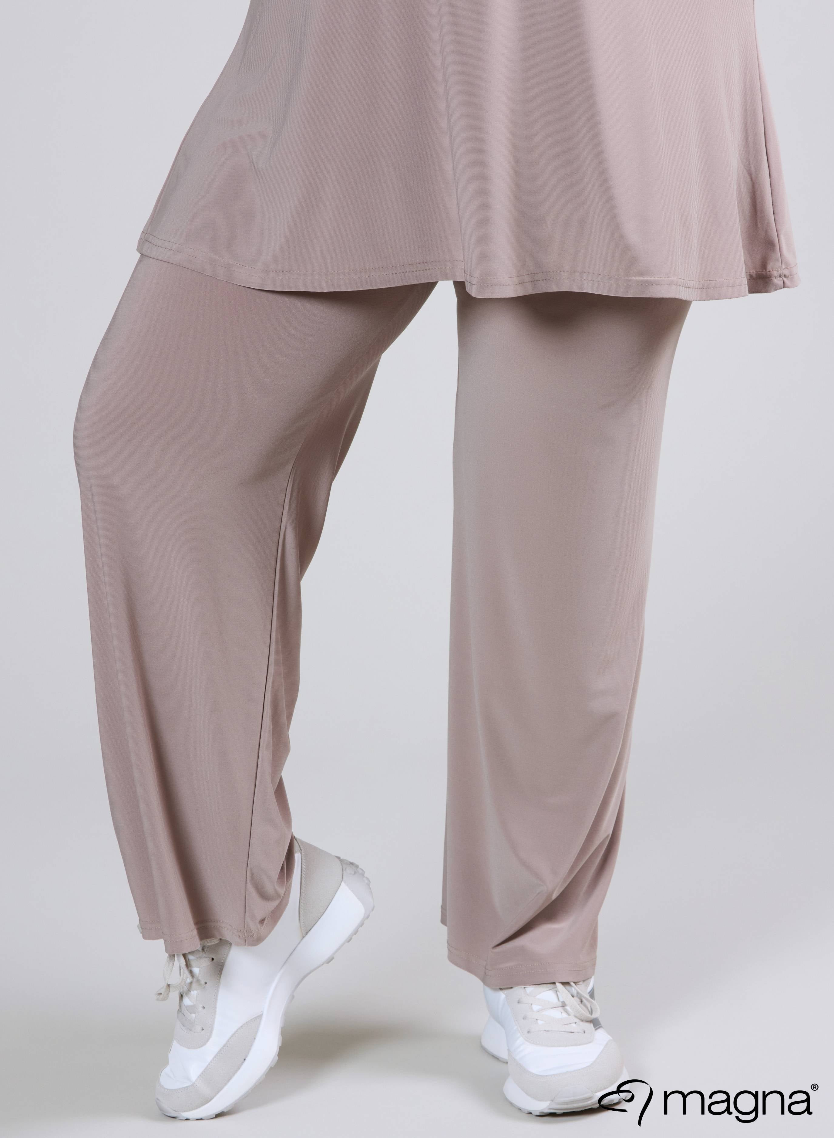 Magna Wide Leg Elastic Trouser Sand