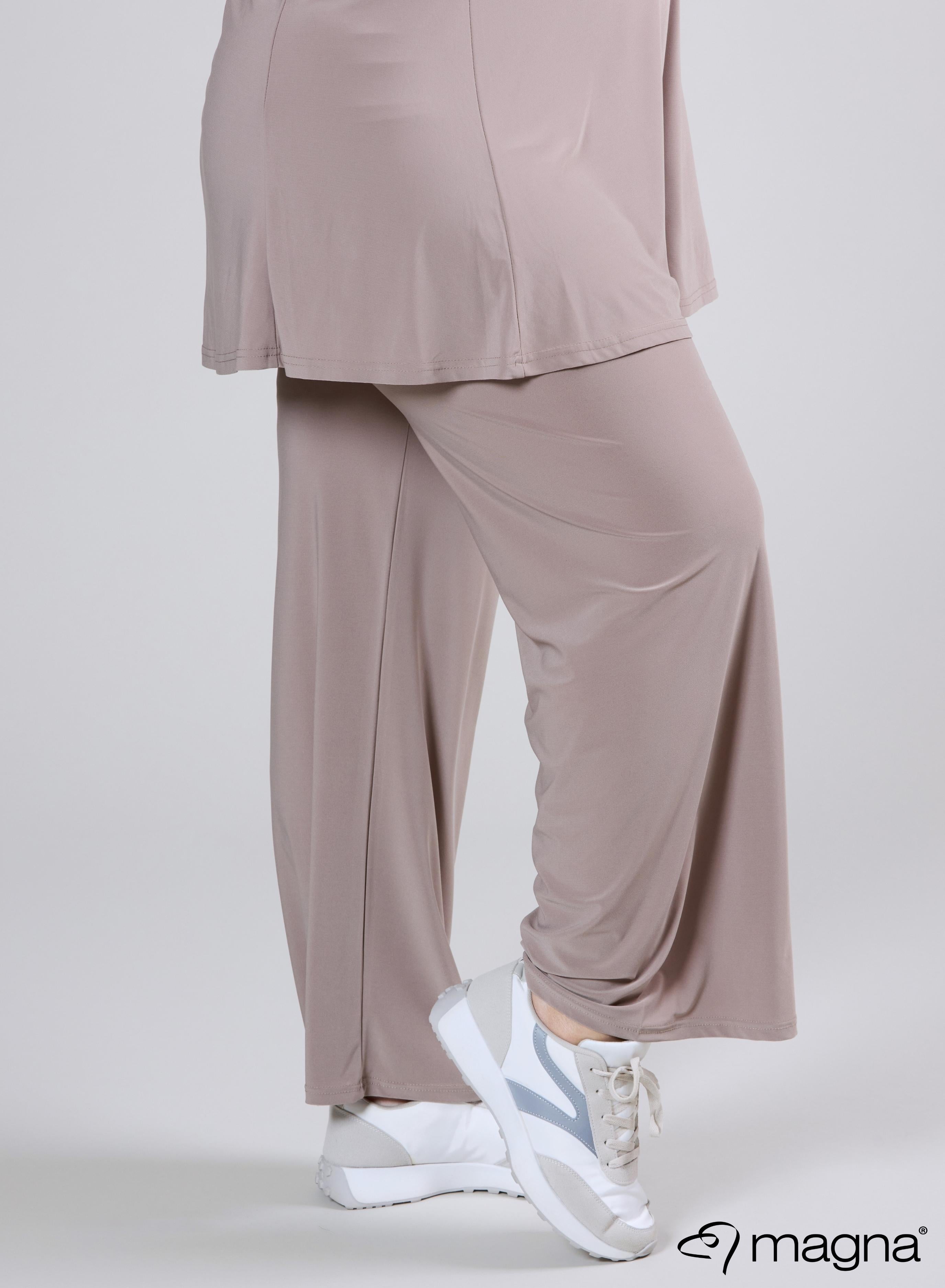 Magna Wide Leg Elastic Trouser Sand