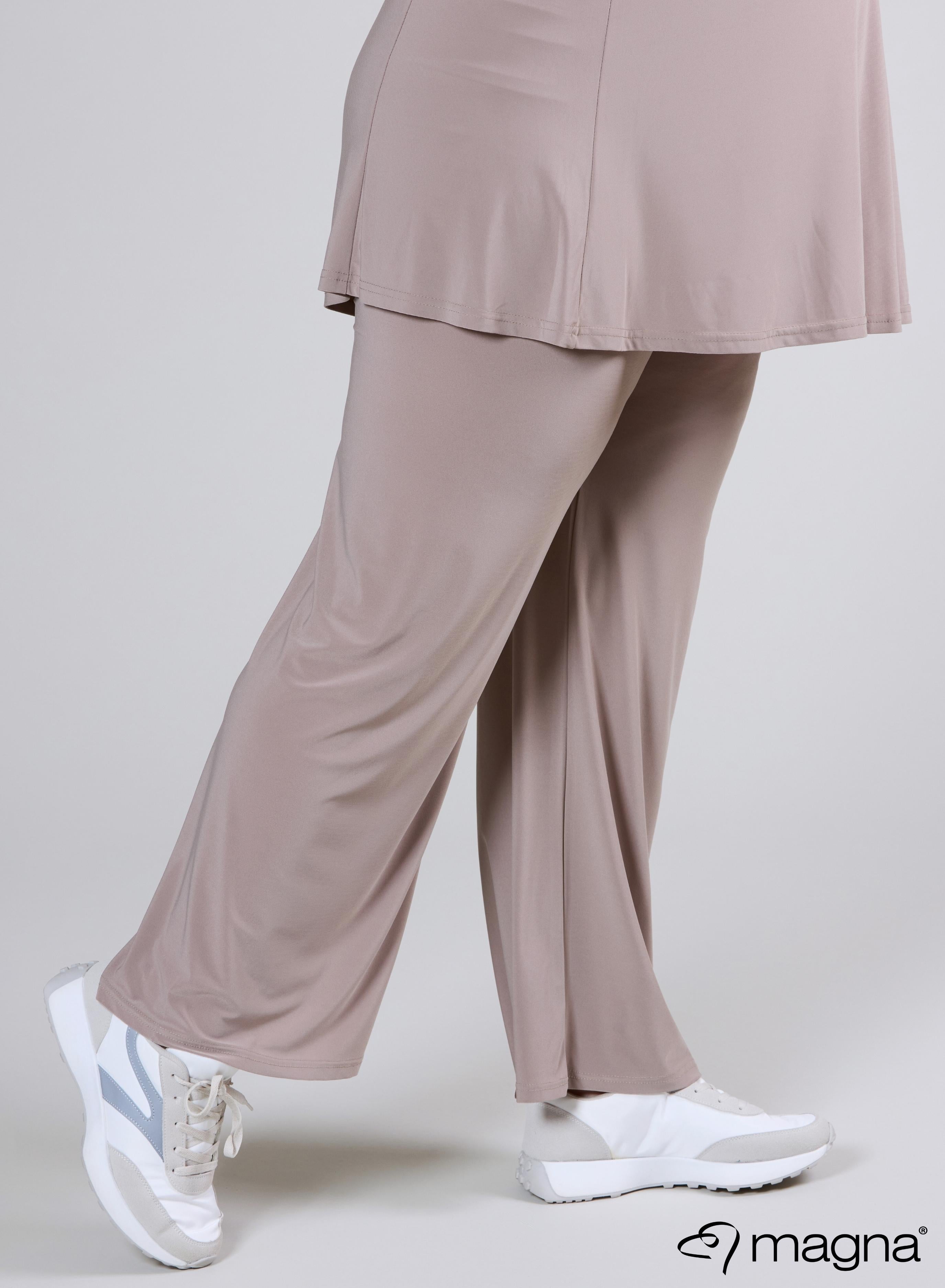 Magna Wide Leg Elastic Trouser Sand