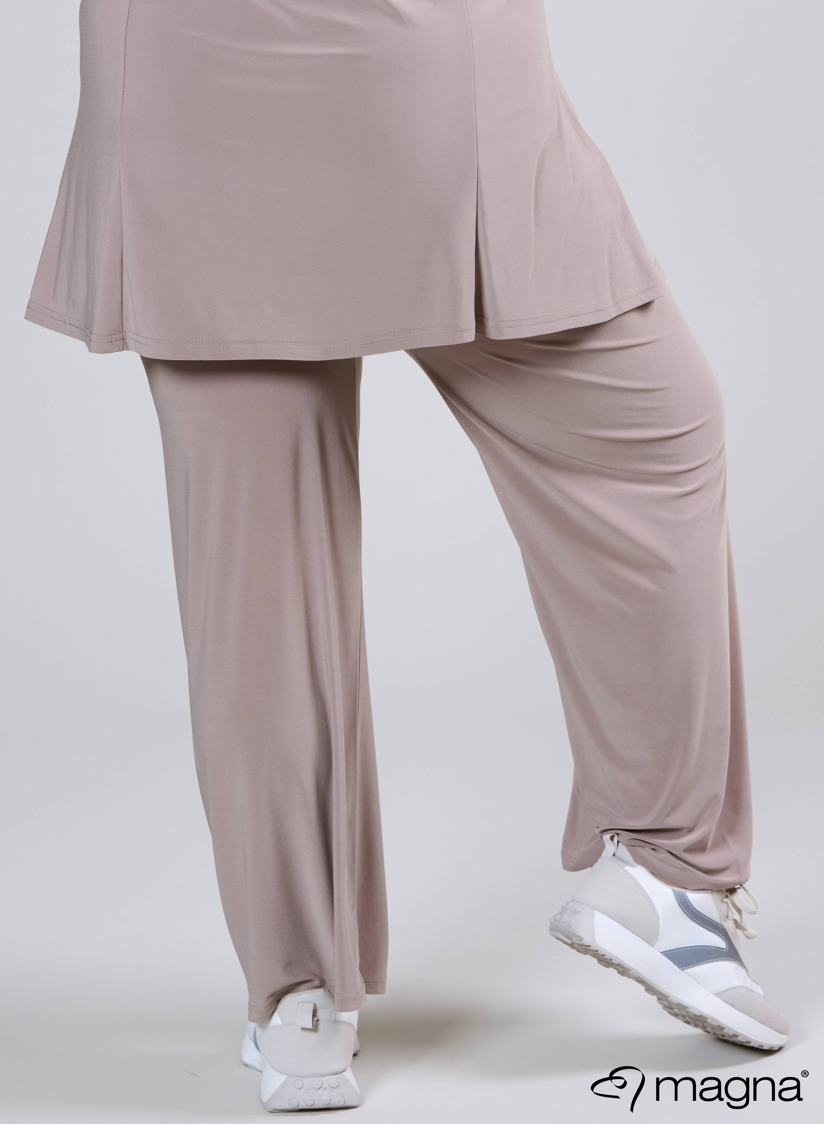 Magna Wide Leg Elastic Trouser Sand