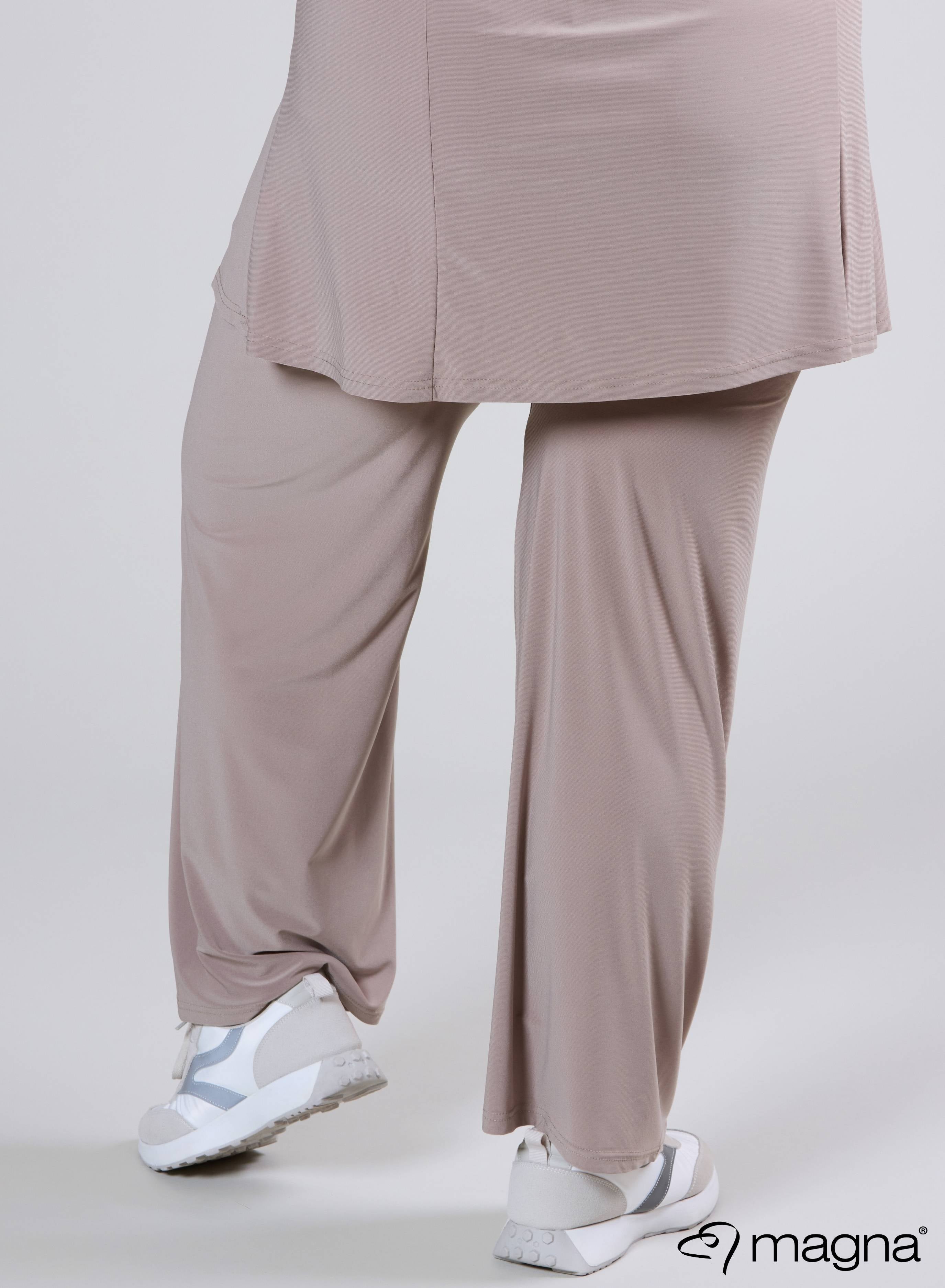 Magna Wide Leg Elastic Trouser Sand