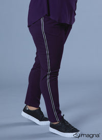 Magna Side Tape Trouser Dark Purple