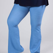 Magna Stretch Denim High Waist Flared Pants Dark Sky Blue