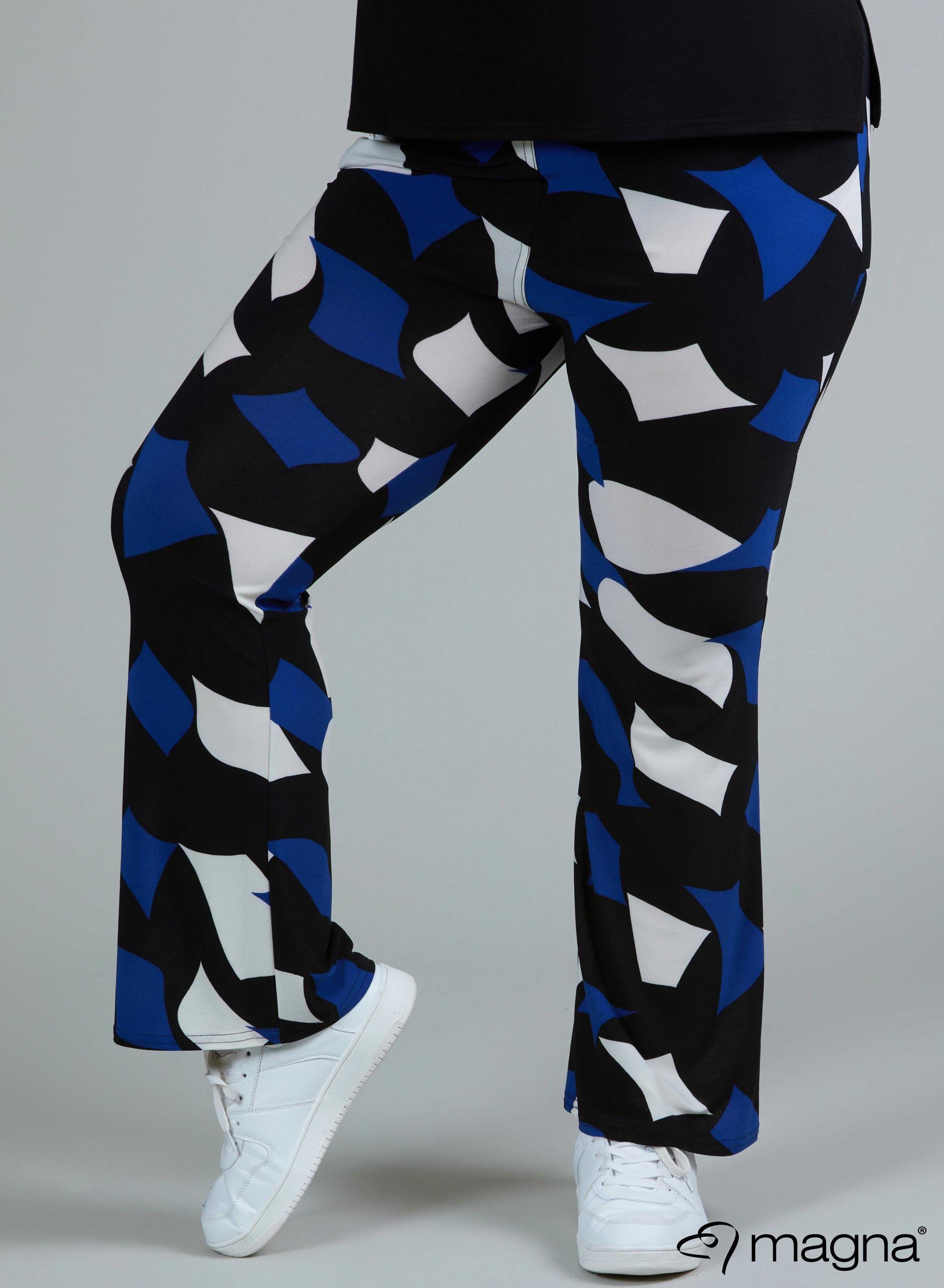 Magna Relaxed Flared Pocket Pants Diamond Blocks Blue