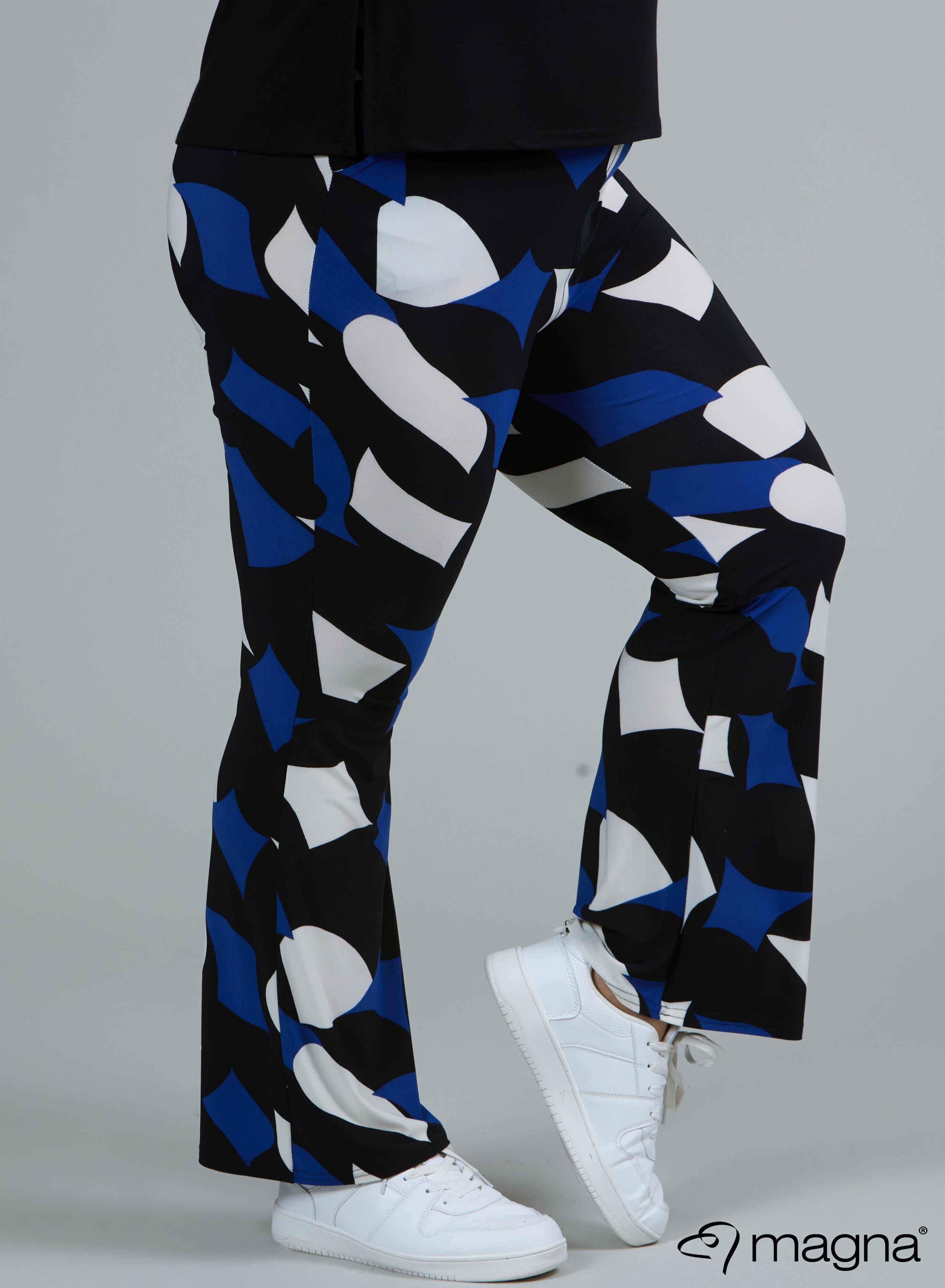 Magna Relaxed Flared Pocket Pants Diamond Blocks Blue