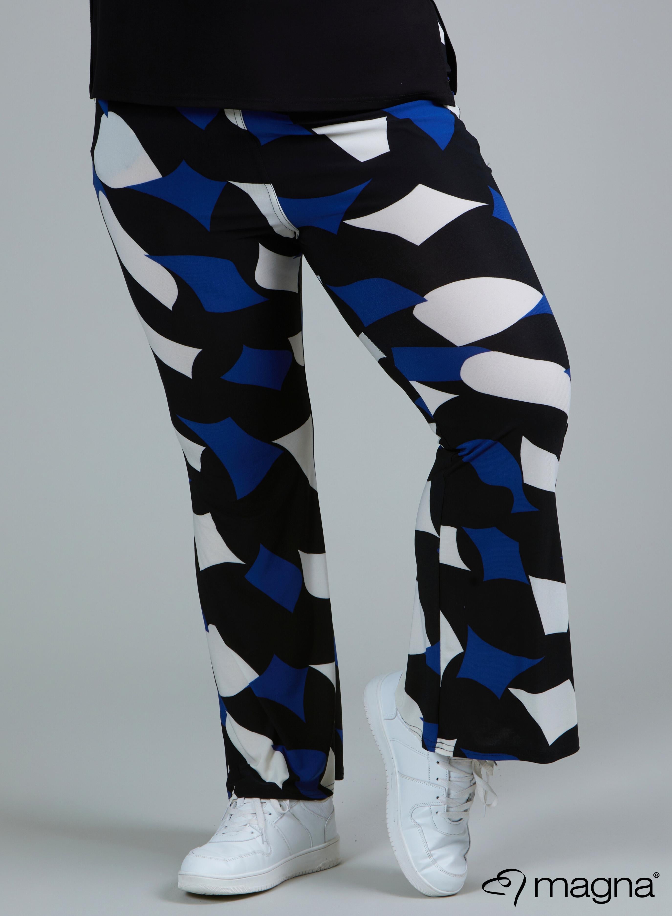 Magna Relaxed Flared Pocket Pants Diamond Blocks Blue