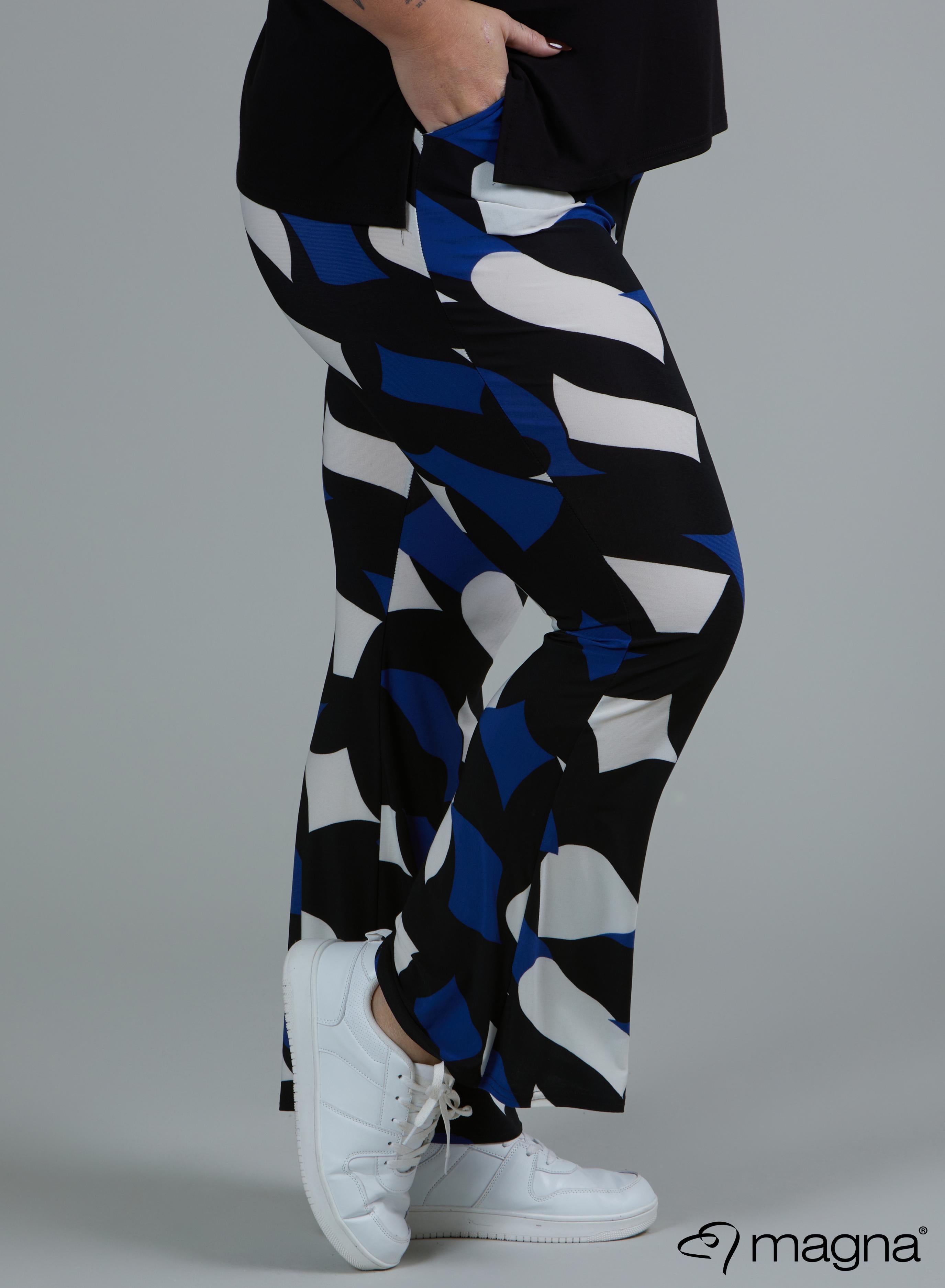 Magna Relaxed Flared Pocket Pants Diamond Blocks Blue