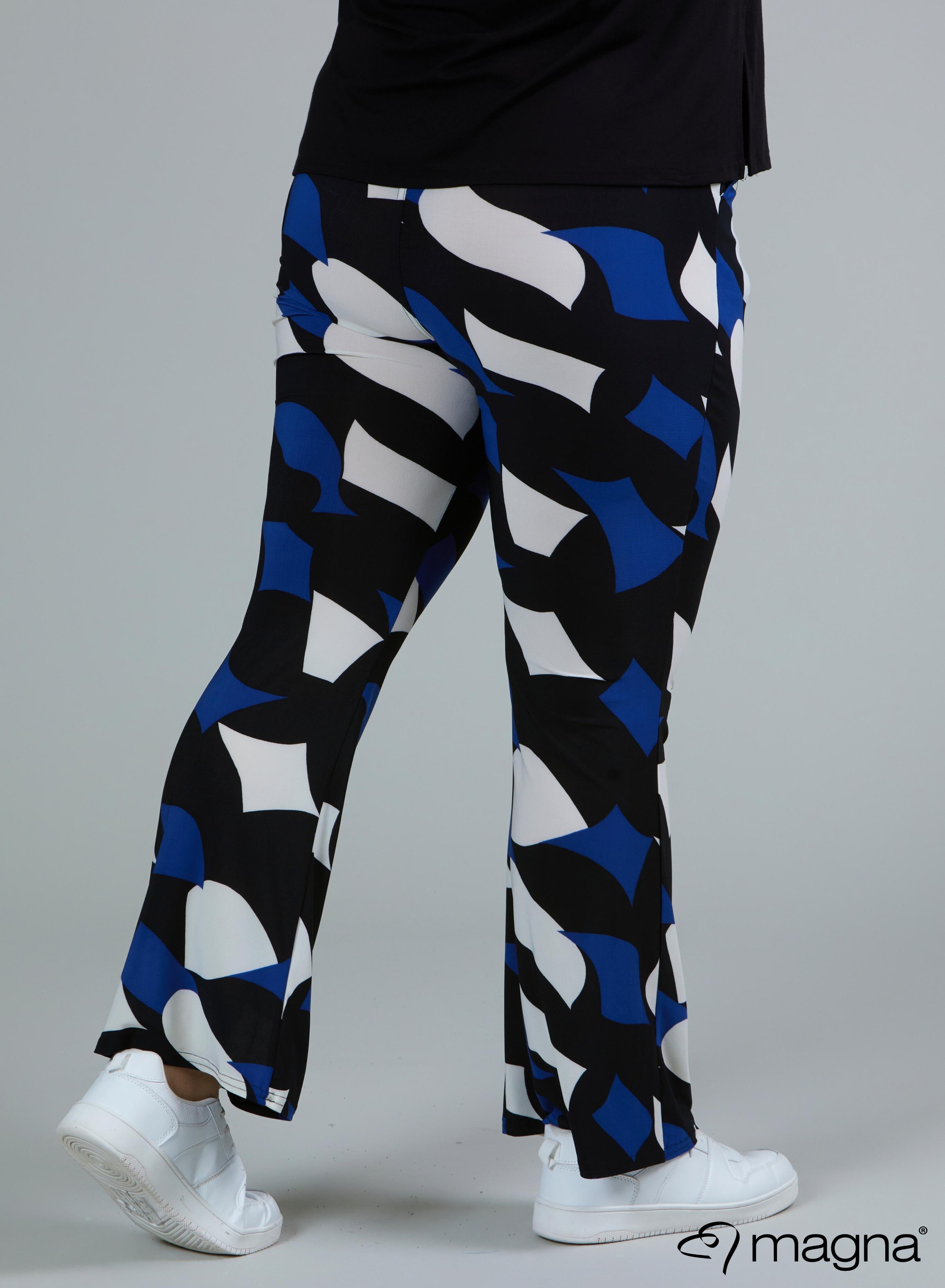 Magna Relaxed Flared Pocket Pants Diamond Blocks Blue