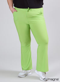 Magna Relaxed Pocket Flared Pants Lime Green