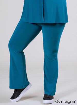 Magna Relaxed flared broek met zakken, petrolblauw