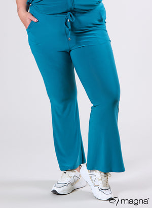 Magna Relaxed Flared Pocket Pants Petrol Blue
