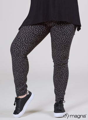 Magna Stretchy Printed Hose Small Pencil Polka Schwarz