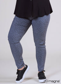 Magna Rekbare Gedrukte Broek Small Pencil Polka Grijs