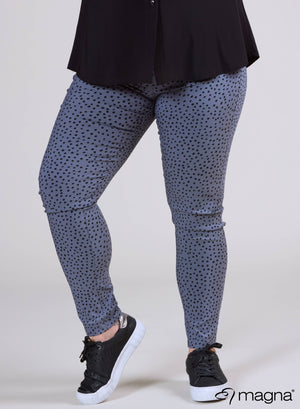 Magna Stretch-Bedruckte Hose Small Pencil Polka Grau
