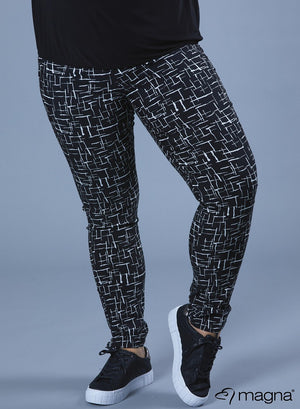 Magna Stretchhose mit Print, PB, S/W-Design