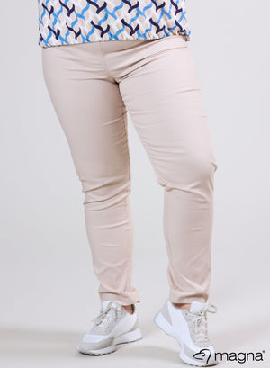 Magna katoenen viscose broek zandkleur