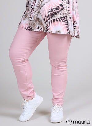Magna katoenen viscose broek in stofroze
