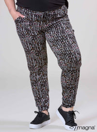 Magna Viscose Heavy Warm Pocket Trouser Grey Pink Bubbles