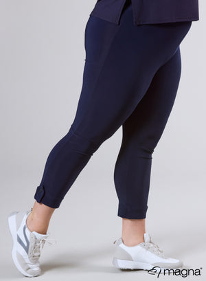 Magna Leggings mit Knopfdetail, Marineblau