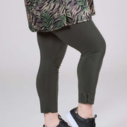 Magna Button Detail Legging Khaki