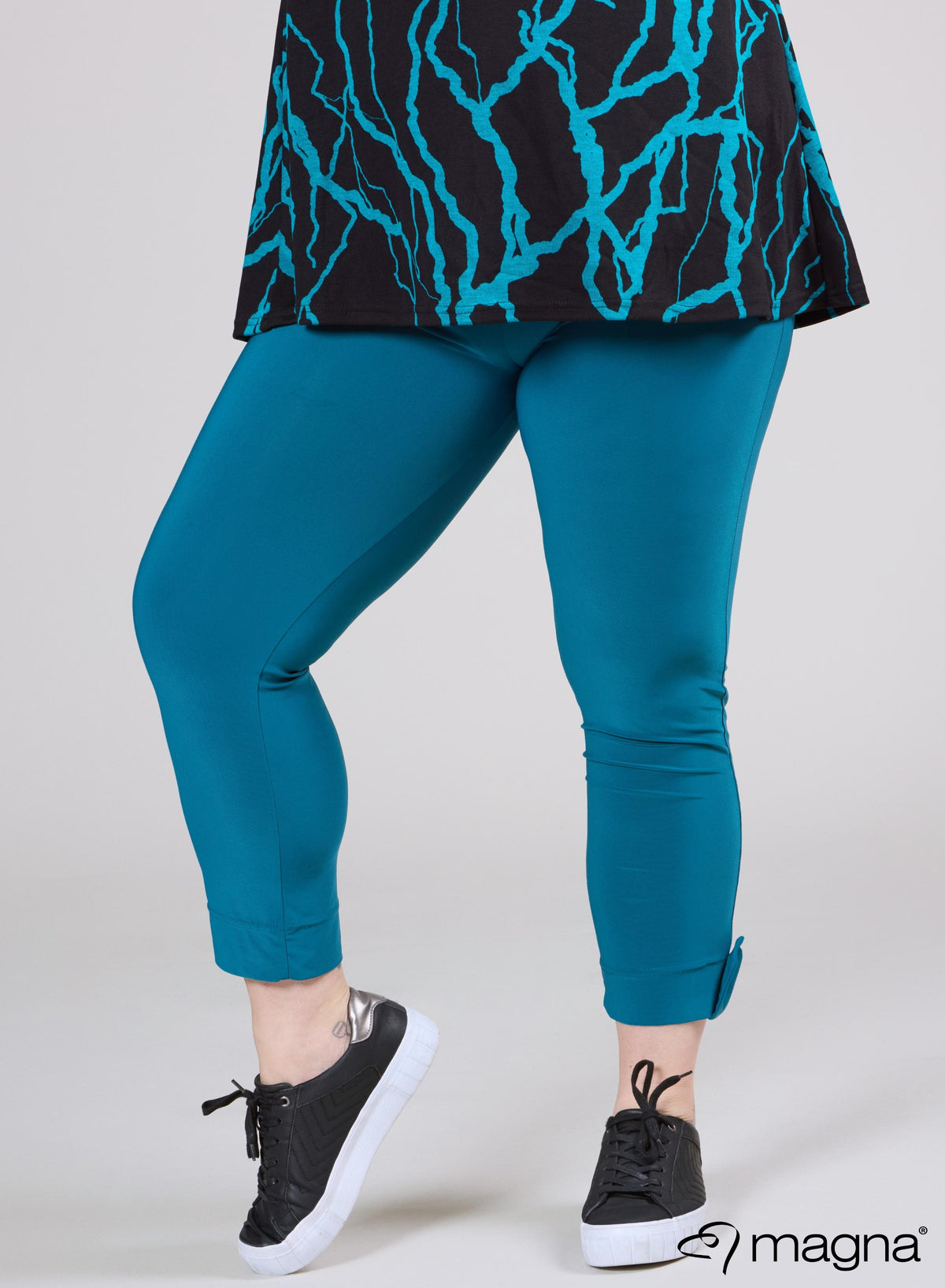 Magna Legging met Knopen Petrol