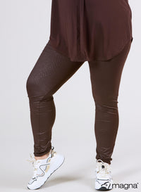 Magna Printed Legging Leather Look Snake Bruin