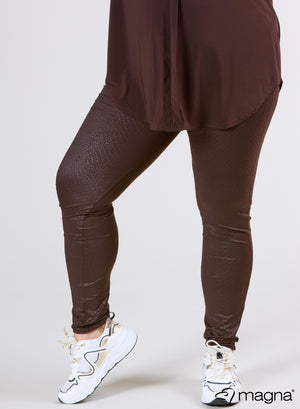 Magna Printed Legging Leather Look Snake Bruin