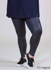 Magna Leather Look Legging Navy