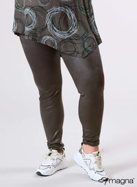 Magna Leather Look Legging Khaki