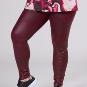 Magna Leather Look Legging Wine Red