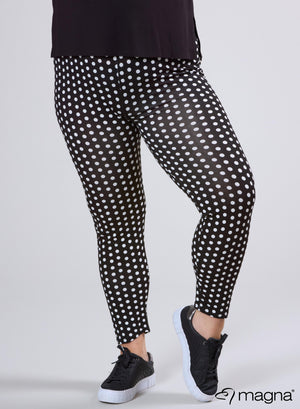 Magna Viskose-Leggings Mittel Polka Schwarz