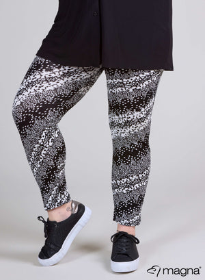 Magna Viskose-Leggings mit kleinem S/W-Druck
