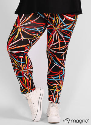 Magna Viskose-Leggings mit tropischem Dschungel-Print