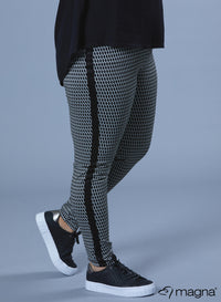 Magna High Waist Heavy Viscose Tape Legging Small Grid Design