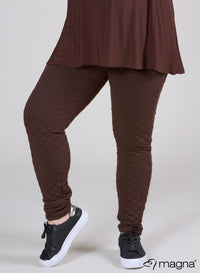 Magna Stretchy Warm Bubble Jacquard Legging Brown