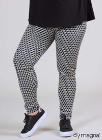 Magna Hoge Taille Zware Viscose Legging Tweekleurig Diamant Grijs Taupe