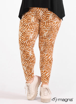 Magna Viskose-Leggings Soft Leaves Rust