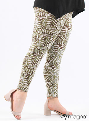 Magna Viskose-Leggings Soft Leaves Grün