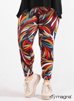 Magna Viskose-Leggings Dschungel-Print Aqua