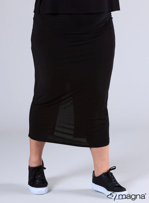 Magna Basic Split Skirt Schwarz
